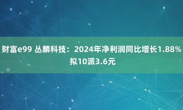 财富e99 丛麟科技：2024年净利润同比增长1.88% 拟10派3.6元